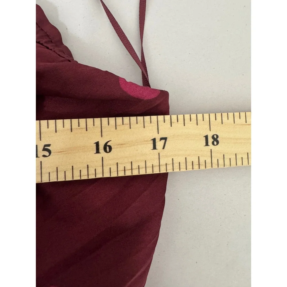 Abercrombie & Fitch Giselle Maxi Dress sz M Burgundy Polka Dot Pleated party